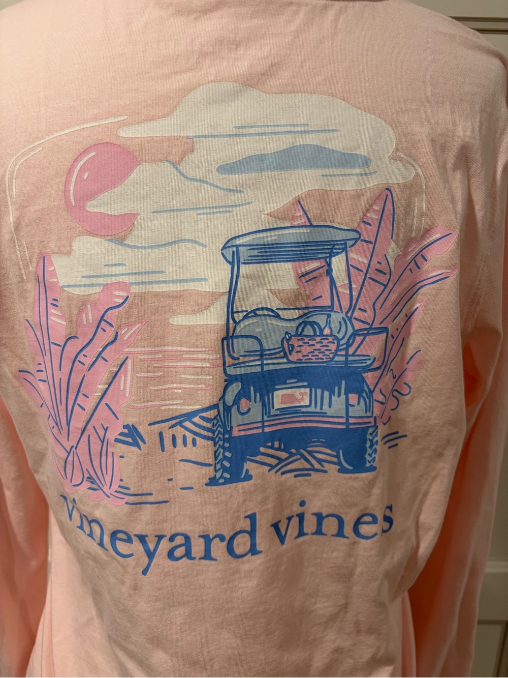 Vineyard Vines Light Pink Long-Sleeve Pocket Tee With Golf Cart - Picture 5 of 5